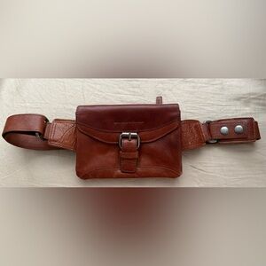 Spikes & Sparrow Leather Waist Bag With Front Buckle Detail